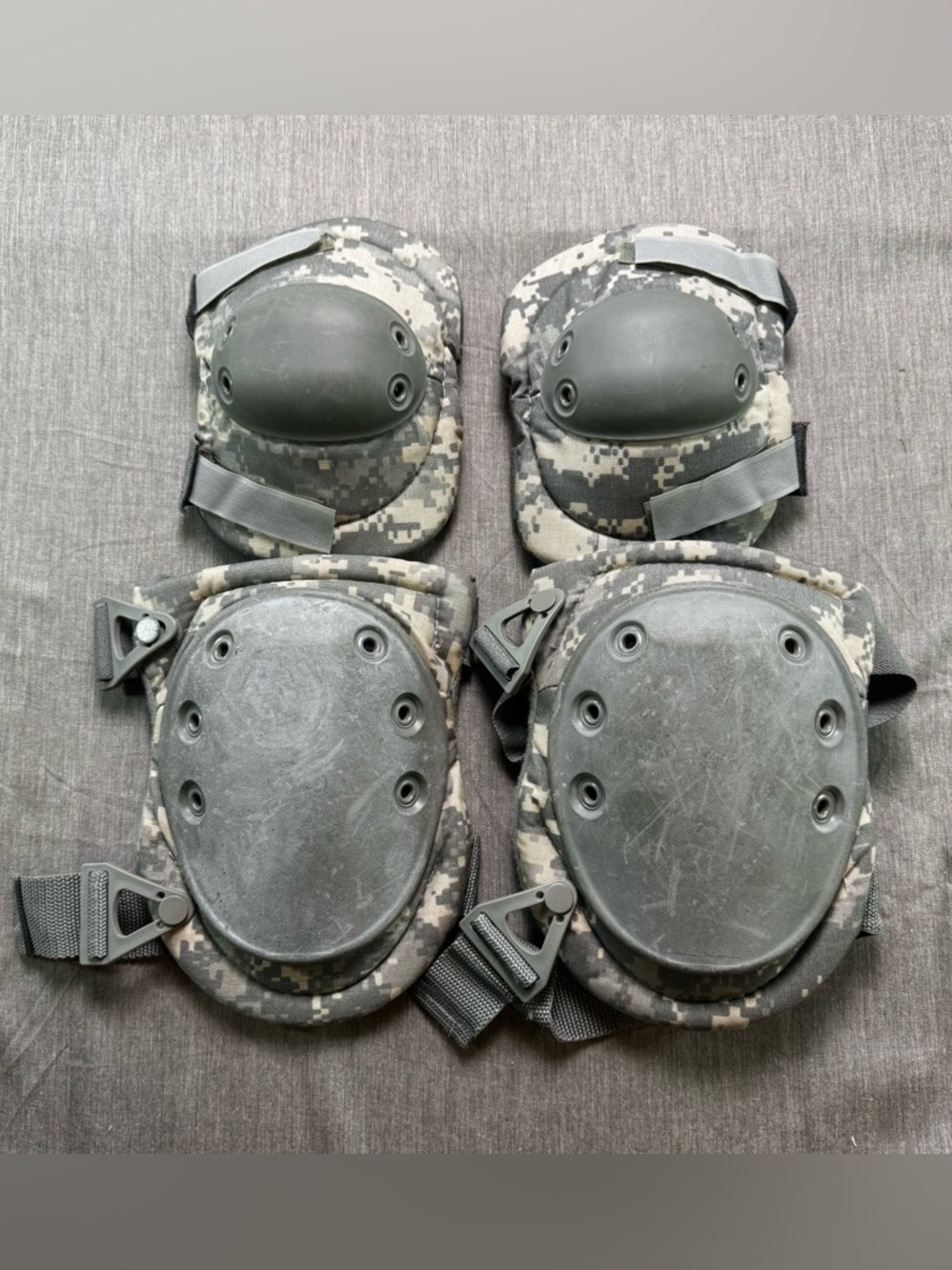USGI Military Tactical Knee & Elbow Pads Set ACU Digital Camo ALTA Issued